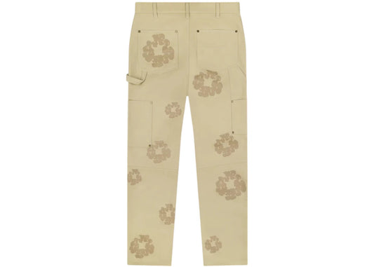 Denim Tears Cotton Wreath Leather Pants Beige