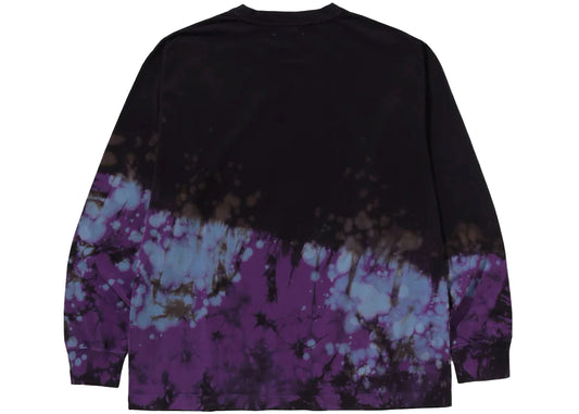 BAPE Tie Dye Ape Head Relaxed Fit L/S Tee Black