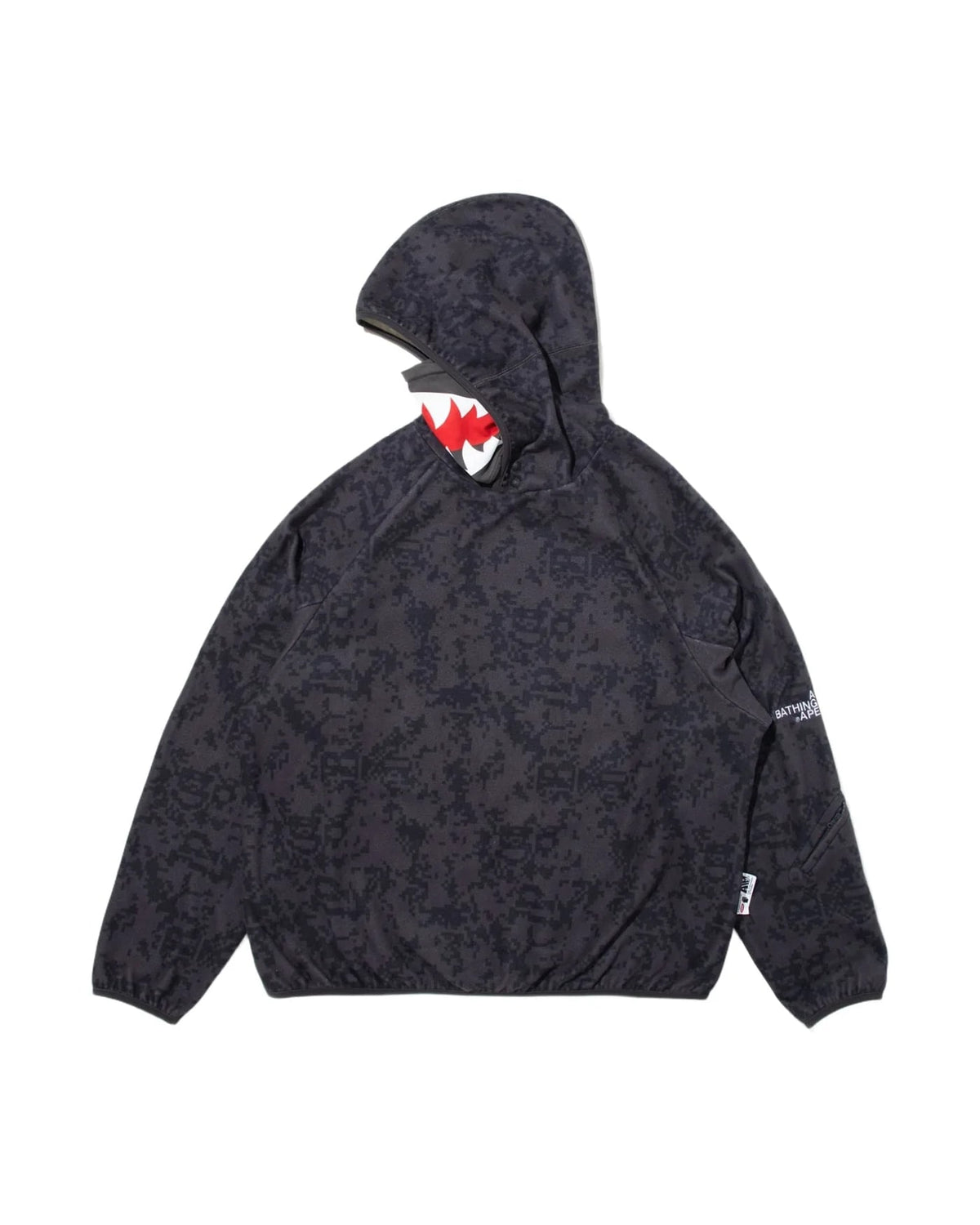 BAPE BY KAZUKI KURAISHI PIXELATE CAMO SHARK RELAXED FIT HOODIE MENS
