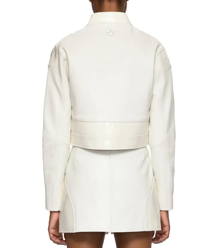 Avirex Women’s Leather MOTO Skirt Snow White/ Blanche Neige