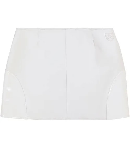 Avirex Women’s Leather MOTO Skirt Snow White/ Blanche Neige