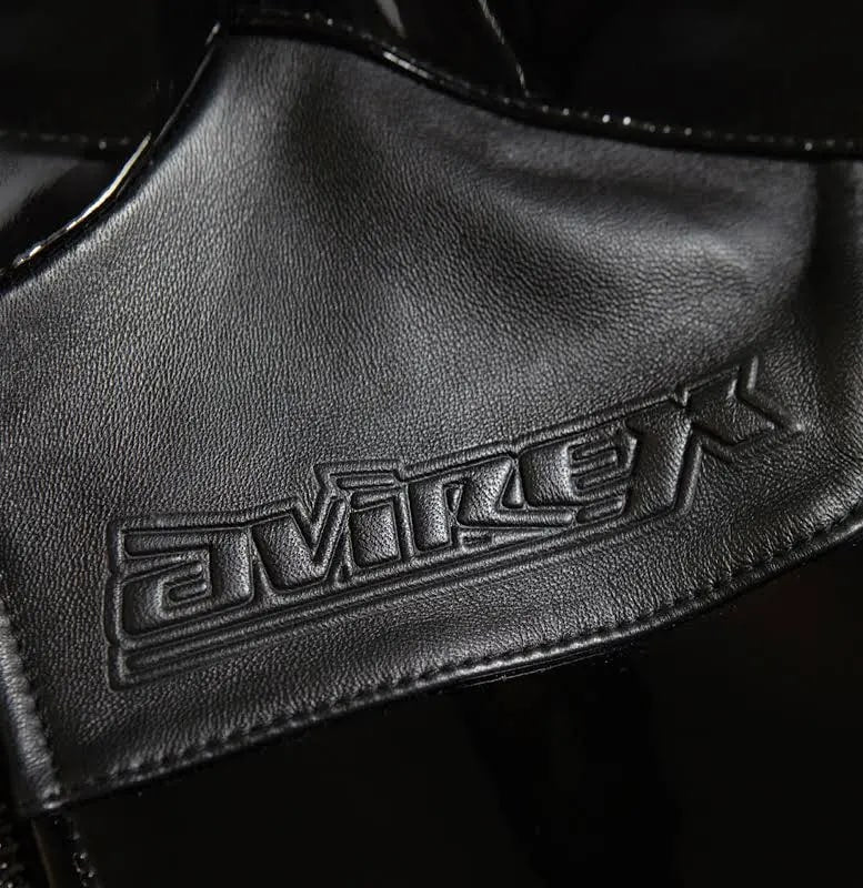Avirex Cropped Women’s Patent Leather Jacket Icon Limited Jet Black
