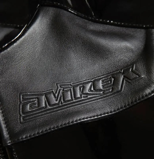 Avirex Cropped Women’s Patent Leather Jacket Icon Limited Jet Black