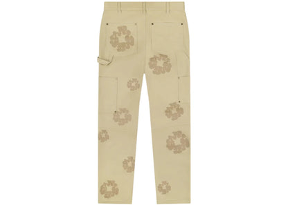 Denim Tears Cotton Wreath Leather Pants Beige