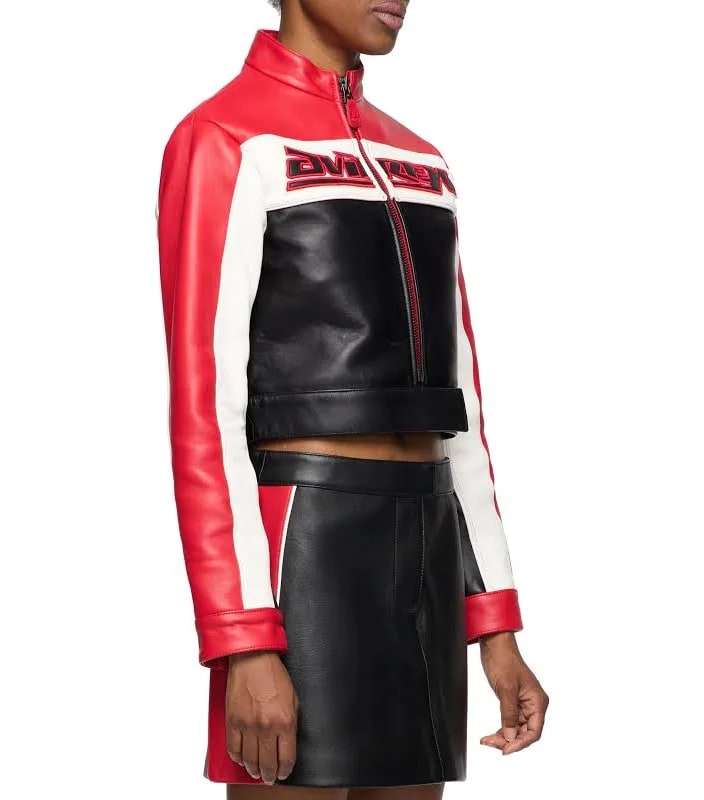 Avirex Women’s Leather MOTO Skirt Black/Red