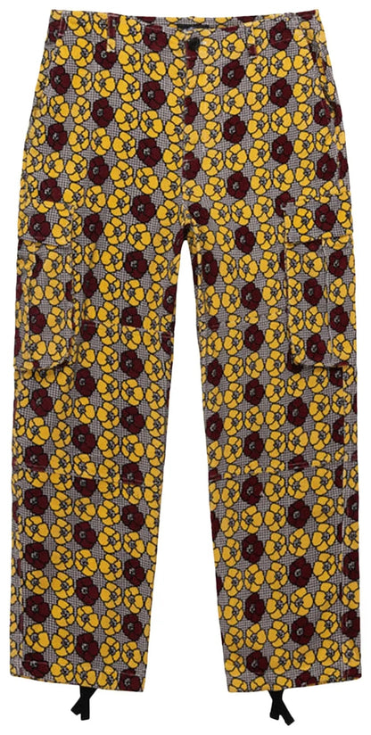 Stussy x Denim Tears Cord Cargo Pant Houndstooth Floral Print