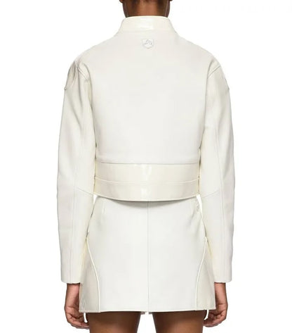 Avirex Women’s Leather MOTO Skirt Snow White/ Blanche Neige
