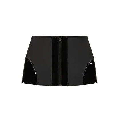 Averix Women’s Leather MOTO Skirt Limited Black/Nior