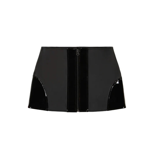 Averix Women’s Leather MOTO Skirt Limited Black/Nior