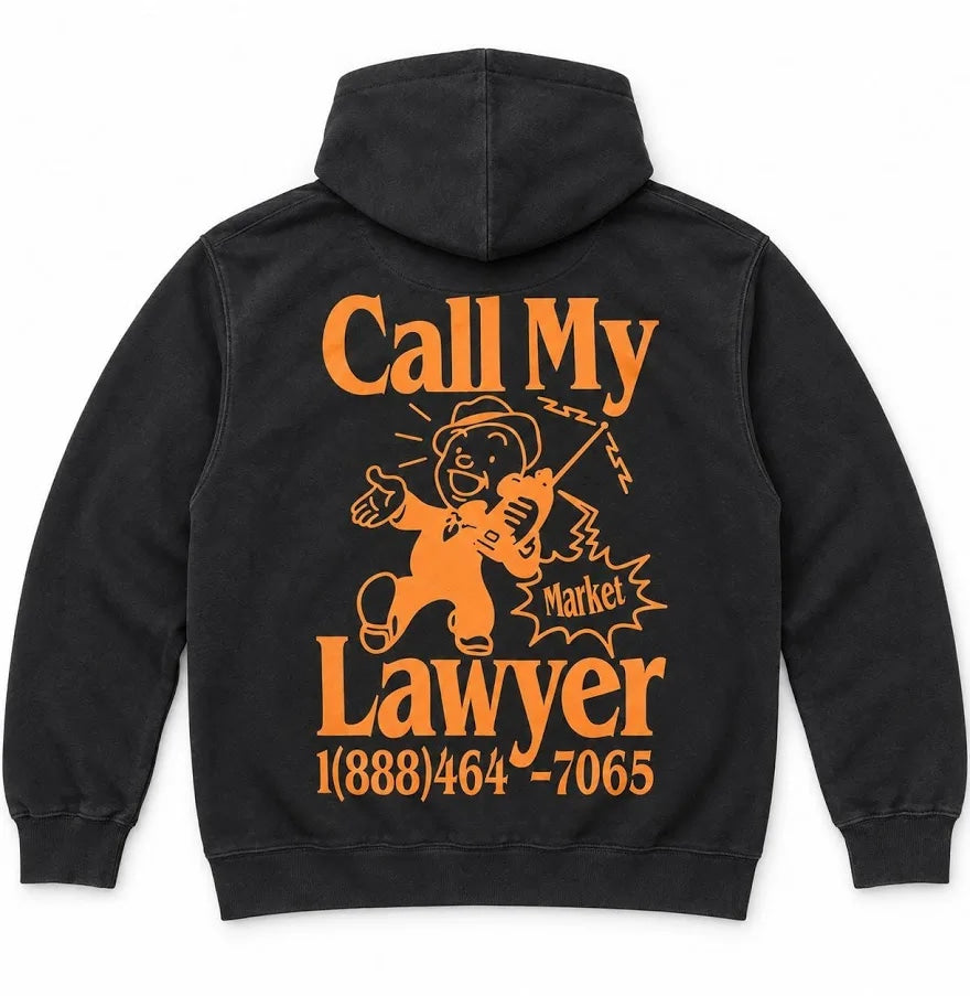 Call My Lawyer Cherub Hoodie - Black - Gold