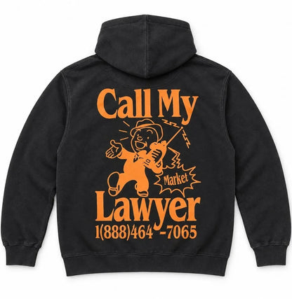 Call My Lawyer Cherub Hoodie - Black - Gold