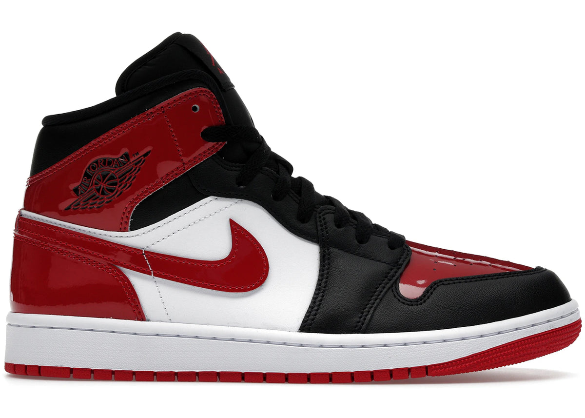 Jordan 1 Mid SE Patent Bred Toe