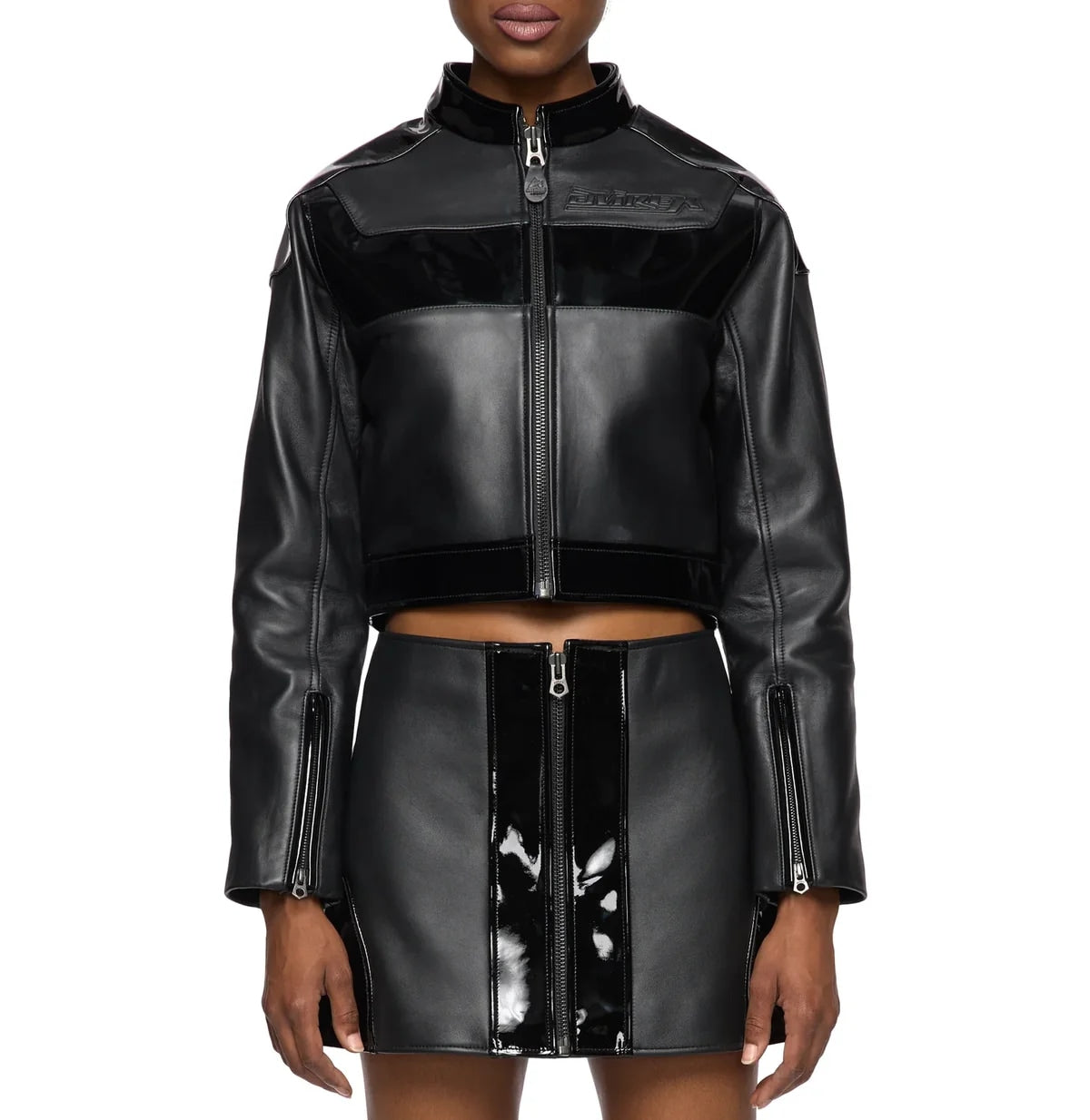 Averix Women’s Leather MOTO Skirt Limited Black/Nior