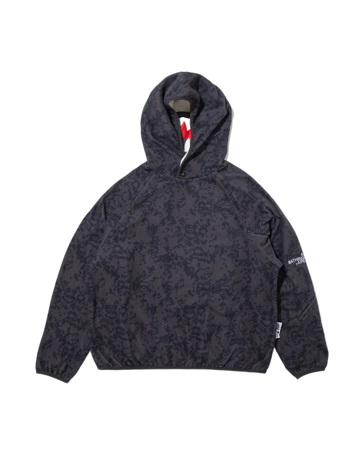 BAPE BY KAZUKI KURAISHI PIXELATE CAMO SHARK RELAXED FIT HOODIE MENS