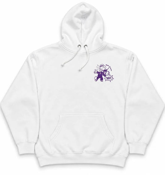 Call My Lawyer Cherub Hoodie - White - Purple